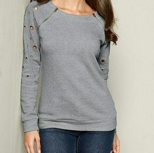 Womens Zipper Detail Sweatshirt